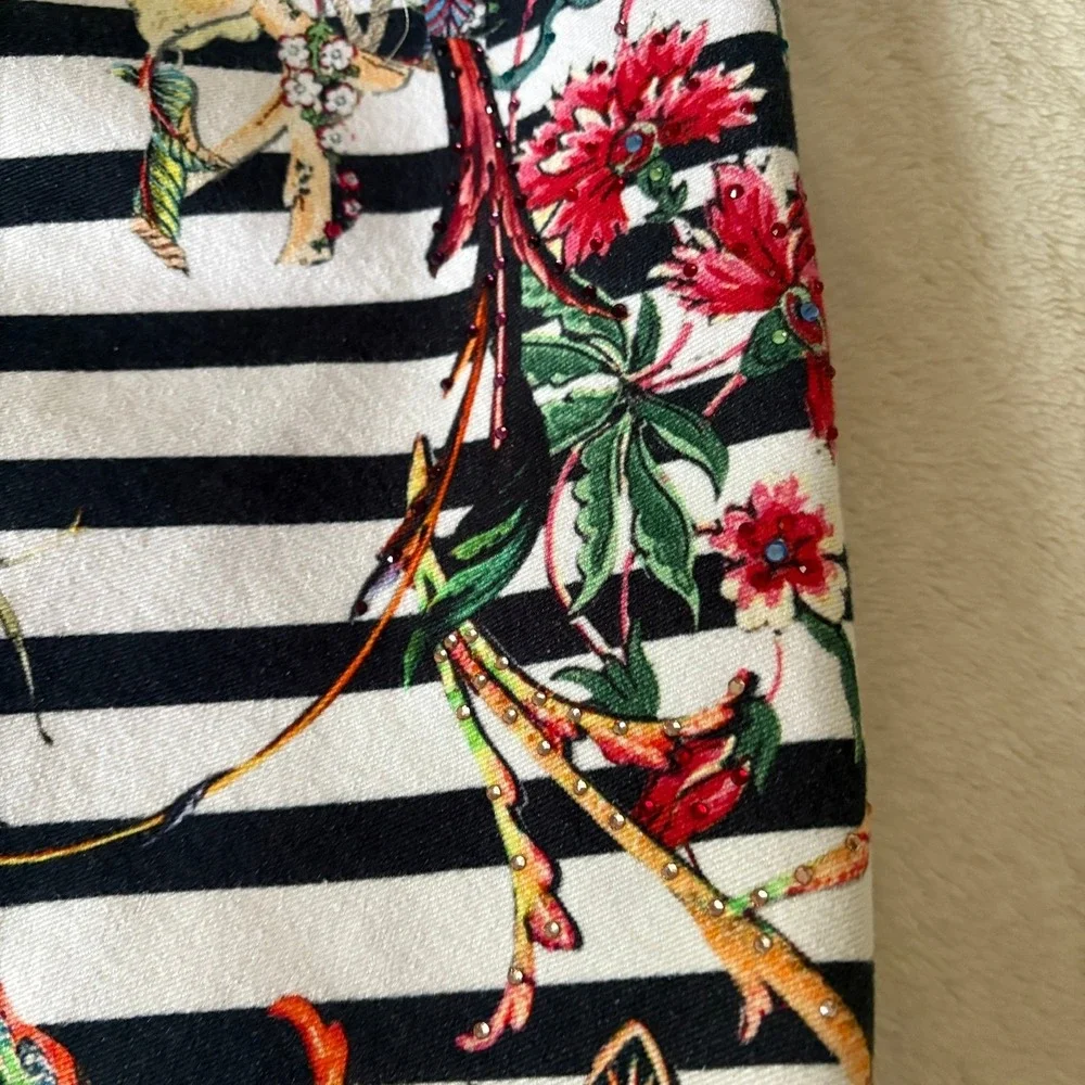 Camilla Beach Hobo Joie de vivre Large Carry All Embellished Floral Striped